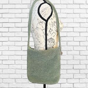 The Sak Green Crochet Shoulder Bag with Slouchy Style
